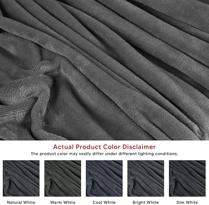 Utopia Bedding Grey Fleece Blanket Twin Size Lightweight Fuzzy Soft Anti-Static Microfiber Bed Blanket (60x80 Inch)