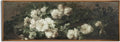 Vintage Farmhouse French Country Bedroom Wall Decor Above Bed - 10x30" - Horizontal Wall Art Over the Bed - Panoramic Landscape Picture Sign - Canvas Oil Painting Long Narrow White Flower Print Poster