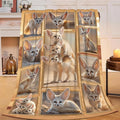 Fennec Fox Blanket for Girls Women Boys Men Adults Kids Soft Cozy Fleece Desert Fox Throw Blankets Gifts Warm Flannel Plush Lightweight Decor for Couch Bed Sofa 80"X60"