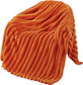 Exclusivo Mezcla Fleece Throw Blanket for Couch, Super Soft Striped Jacquard Bed Blanket, Lightweight Fuzzy Cozy for All Seasons, 50x60 Inches, Burnt Orange