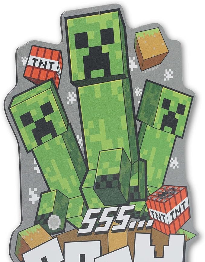 Open Road Brands Minecraft Boom Creepers Metal Sign - Fun Minecraft Wall Art for Game Room, Man Cave or Bedroom