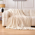 Amazon Basics Chunky Chenille Knit Microfiber Throw Blanket for Couch, Bed and Sofa, Soft and Warm Lightweight Jersey, 50"×60", White