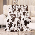 Cow Print Twin Blanket 60"x80" - Soft & Cozy Flannel Fuzzy Throw for Bed, Couch, Travel | Lightweight All-Season Bedding Decor (Black/White)