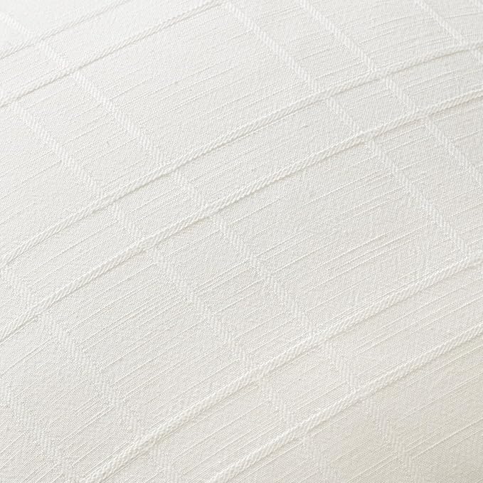 MIULEE Decorative Linen Check Throw Pillow Covers Neutral Farmhouse Vintage Pillow Covers 18x18 Set of 2 Boho Modern Home Decor for Sofa Couch Bedroom Cushion Cream White