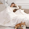 Electric Blanket Twin Heated Blanket 62''X84'' with 5 Heating Levels & 10 Hours Auto Off, ETL& FCC Certification Dual Sherpa Twin Heating Blanket Washable for Home/Office/Bed, Great Gift(White)