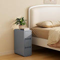 AQIMUELE Narrow Bedside Table,Narrow Night Stand with Drawers,Small Night Stand with Leather Surface for Bedroom