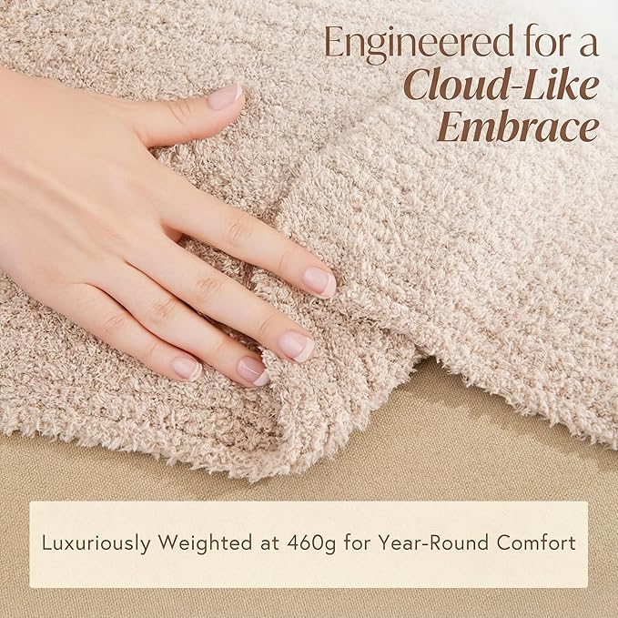 Unboxme Sweet Dreams Cozy Soft Throw Blanket 54" x 72", Warm Fluffy Fleece No Shedding, Taupe - Valentine's Day Gift