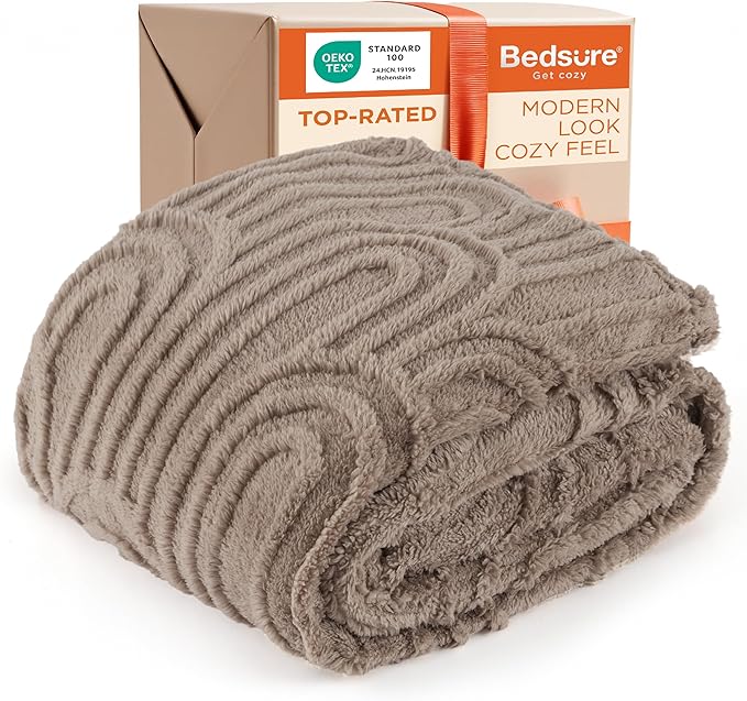 Bedsure GentleSoft Brown Throw Blanket for Women - Super Soft & Cozy, Fleece Blankets for Girls, Ideal for Couch & Bed, 50x70 Inches