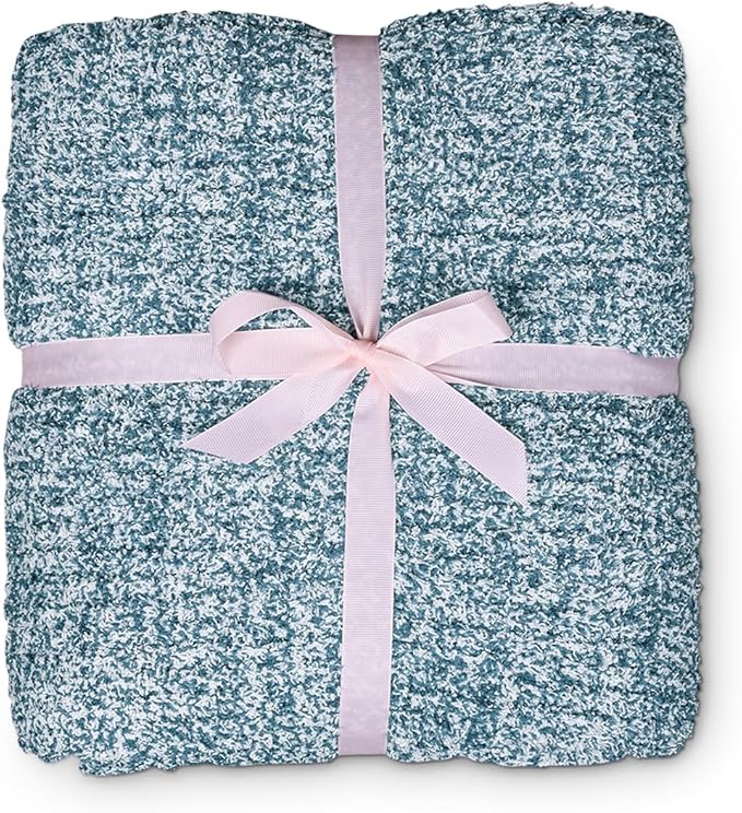 MH MYLUNE HOME Ultra Soft Ribbed Throw Blanket for Couch 60x80 Inches Luxurious Super Cozy Fluffy Microfiber Blanket Plush Warm Reversible Throw Blankets for Sofa Bed - Blue 60 x 80 Inches