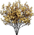 Mandy's Gold Artificial Baby’s Breath Flowers 6 Bundles Silk Gypsophila, 18.5 Inch European Style Modern Home Decor Centerpiece, Neutral Wedding Flower Arrangements