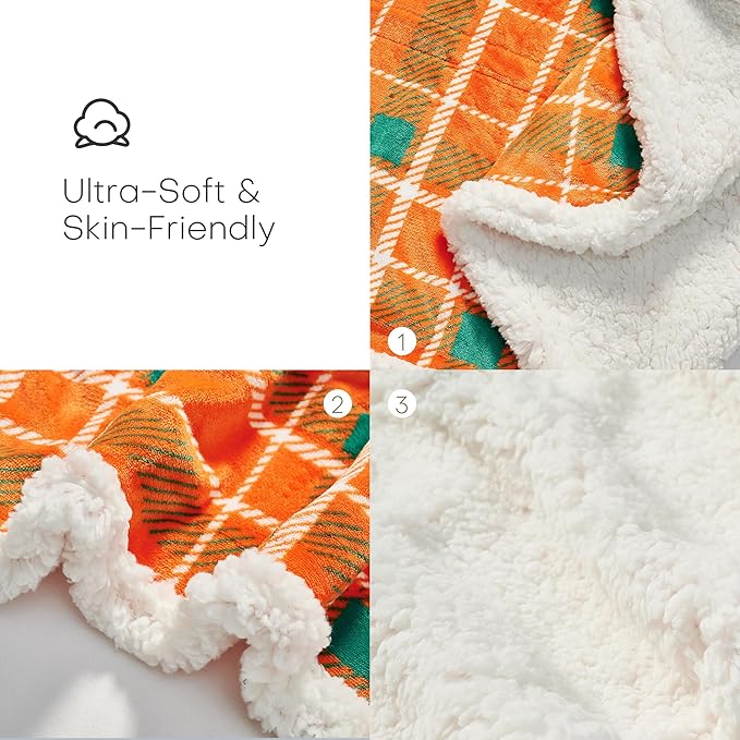LUXIAN Electric Heated Blanket Full Size 72"x84" - Microplush & Sherpa Fabric Dual-Sided, 9 Heat Settings & 1-10 Hours Auto Off, Cozy Warming Throw for Home, Office, or Bed, Machine Washable, Orange