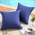 MIULEE Pack of 2 Decorative Outdoor Waterproof Pillow Covers Square Garden Cushion Sham Throw Pillowcase Shell for Spring Patio Tent Couch 24x24 Inch Navy Blue