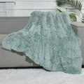 GONAAP Fuzzy Faux Fur Throw Blanket Twin Size Ice Blue Super Soft Cozy Plush Fuzzy Shaggy Blanket for Couch Sofa Bed (Ice Blue, Twin(60"x80"))