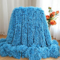 Plush Super Soft Blanket Bedding Sofa Cover Furry Fuzzy Fur Warm Throw Qulit Cozy Couch Blanket for Winter (63"x79", Sky Blue)