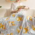 Bedsure Cute Dog Blanket for Kids as Birthday Gifts - Corgi Gifts for Corgi Lovers Girls Boys Women Teens, GentleSoft Cozy Home Decor Animal Pattern Blankets for Couch Sofa Bed Camping, Grey, 50x60