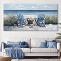 HGUAOA Coastal Wall Art - Large Landscape Wall Paintings for Living Room, Bedroom Pictures, Ocean Beach Artwork, Blue Wall Art, Above Bed Decor, Coastal Landscape Beach Pinting