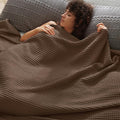 PHF Ultra Soft Waffle Weave Blanket King Size（104"x 90"）- Washed Lightweight Breathable Cozy Woven Blanket for Bed - Aesthetic Decor for Couch Bedding Sofa Home Car - Chocolate