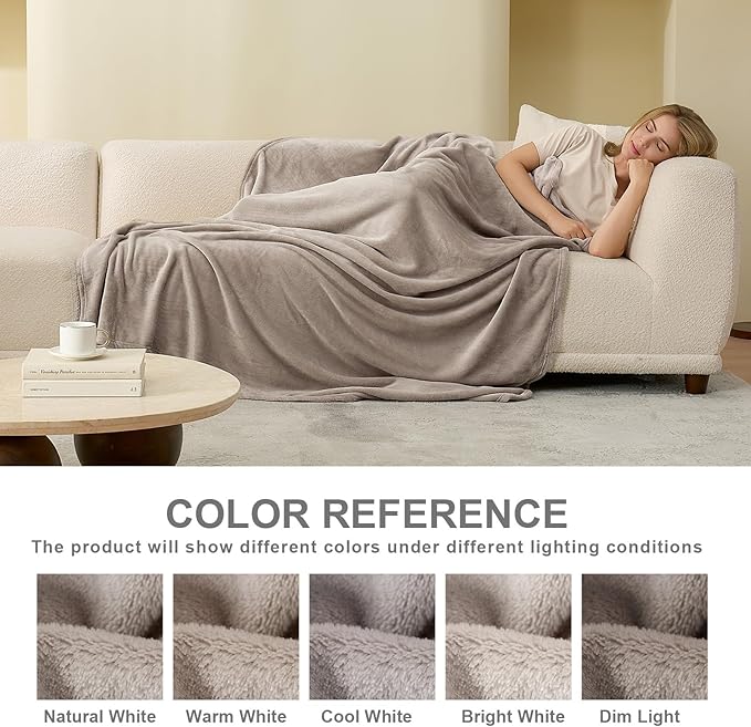 Hansleep Fleece Mocha Brown King Blanket, Super Soft Flannel Fuzzy Plush Cozy Blanket for All Seasons, Mocha Brown, King 90x108 Inches
