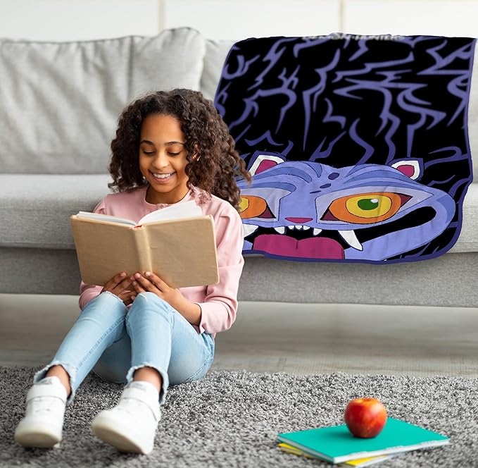 Jay Franco Kids Plush Throw Blanket – Ultra Soft Cozy Plush Fleece for Bed, Couch, Sofa, Home Décor, Official Licensed Derpy, Black - Kpop Demon Hunters, 40x50 - Travel Blanket