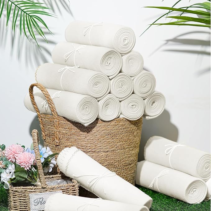 40PCS Off-White Blankets Bulk 50 X 60, Soft Lightweight Throw Blanket Kit Cozy Blankets Bulk for Bed Sofa Couch Warm Pet Fleece Blanket Set for Wedding Homeless Home Office Travel Gift for Seasons