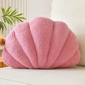 Lfsaaj Pink Seashell Throw Pillows, Shell Shaped Throw Pillows, 13 Inch Soft Home Decorative Pillow Plush Cushion for Bed Couch Living Sofa Room Decor Accent Throw Pillow (Dusty Pink, Large-18Inch)