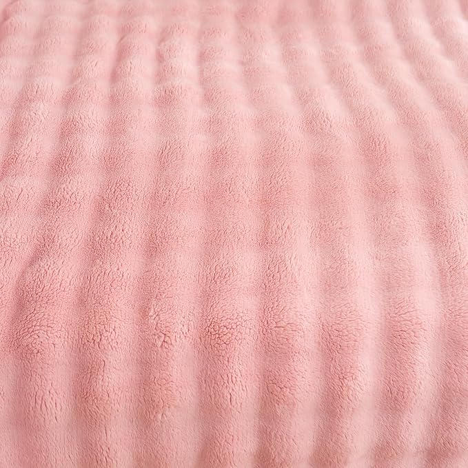 YUSOKI Luxury 3D Bubble Light Weighted Queen Blanket 4.7lb,All Ages,Home Decoration, (Light Pink,90 * 90inches)