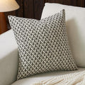 FIOUOVO Floral Pillow Covers 18x18 Pillow Cover Block Print Couch Pillows for Living Room Decorative Neutral Accent Throw Pillow Covers, 1PC, Charcoal Black