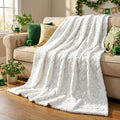 Horaldaily St. Patrick's Day Solid Blanket Throw, White Shamrock Heart Soft Fuzzy Plush Faux Fur Cozy Blankets for Couch Sofa Bed Lounging, Ideal Gifts for Kids Adults Wife Self, 50x60