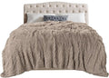 TOONOW Extra Soft Fuzzy Faux Fur Blanket Twin Size 70"x78", Reversible Lightweight Plush Fuzzy Cozy Soft Blankets and Throws for Couch Sofa Bed, Decorative Fluffy Plush Comfy Blanket, Khaki
