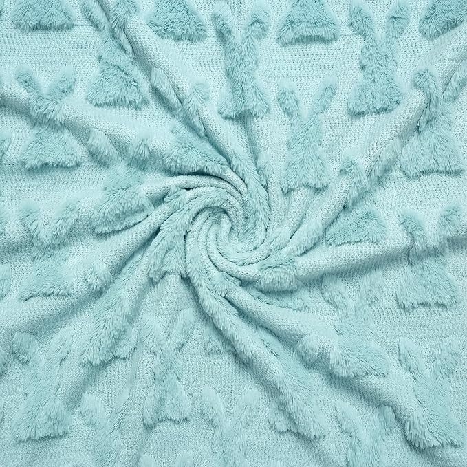 Horaldaily Easter Solid Blanket Throw, Blue Rabbits Soft Fuzzy Plush Faux Fur Cozy Blankets for Couch Sofa Bed Lounging, Ideal Gifts for Kids Adults Wife Self, 60x80
