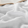 Bedsure 100% Cotton Muslin Throw Blanket Twin XL for Bed - 4-Layer Breathable and Lightweight Thin Soft Summer Gauze Muslin Blankets for Adults, White, 66x90 Inches