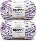 Bernat Blanket Tie Dye-Ish Lavender Yarn - 2 Pack of 10.5oz/300g - Polyester - #6 Super Bulky - 220 Yards - Knitting & Crochet