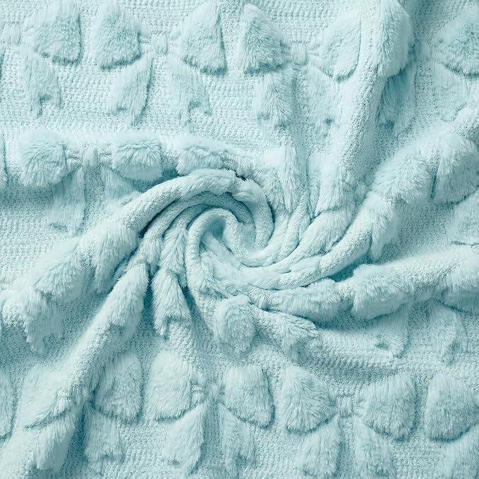 Horaldaily Valentine Bow Blanket Throw, Blue Bow Soft Fuzzy Plush Faux Fur Cozy Blankets for Couch Sofa Bed Lounging, Ideal Gifts for Kids Adults Wife Self, 50x60