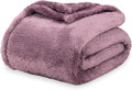 Berkshire Blanket Classic Extra-Fluffy™ Plush Throw Blanket, Soft Fuzzy Fluffy Long Hair Throw Blanket for Couch Sofa Bed, Plum Smoke, 50x60 Inches