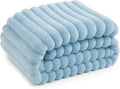 Bedsure GentleSoft Blue Fleece Blanket for Couch - Cozy Soft Blankets for Women, Cute Small Throws for Girls, Light Blue, 60x80 Inches