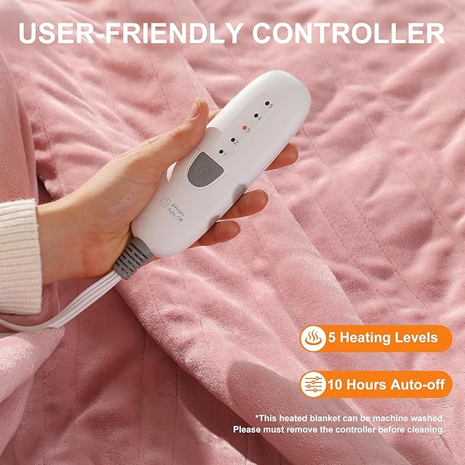 Heated Blanket Full Size Electric Blanket 72''X84'' - Fast Heating Blanket for Adults Ultra Warm Fluffy Winter Warming Blanket with Adjustable Temperature & Machine Washable, Valentine's Day gifts