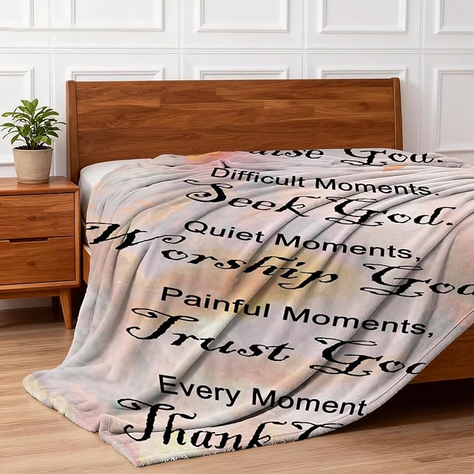 Christian Gifts for Women Faith, Inspirational/Religious/Spiritual Gifts for Adults, Soft Throw Blankets for Women/Men, Personalized Blankets for Adults 40"x 50" (Pack of 2)