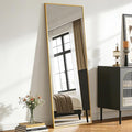 Antok Full Length Mirror, 58"x19" Floor Mirror with Stand, Hanging Mounted Mirrors for Bedroom, Living Room, Cloakroom, Dining Room, Gold, Rect