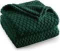 Exclusivo Mezcla Fleece Throw Blanket for Couch and Bed,Extra Soft Warm Decorative Fuzzy Throws for Women,Lightweight Cozy Blankets Size 50x60 Inches, Forest Green