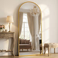 Antok Full Length Floor Mirror Arched Standing Mirror with Aluminum Frame - Freestanding Wall Mount Leaning Body Mirror for Bedroom Living Room Entryway, 71" L x 28" W, Gold