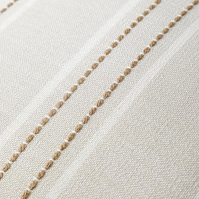 Hckot Throw Pillow Covers 24x24 Set of 2 Tan Pillow Covers Farmhouse Decorative Pillows Textured Linen Square Cushion Covers for Sofa Couch Bed Living Room Decor(Tan)