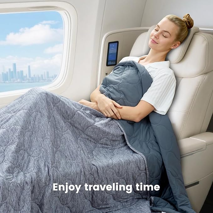 Cozy Bliss Double Side Cooling Blanket for Hot Sleepers, Q-Max>0.46 Lightweight Soft Breathable Bed Blanket, Cooling Throw for Night Sweats (Charcoal Grey, 50"x70")