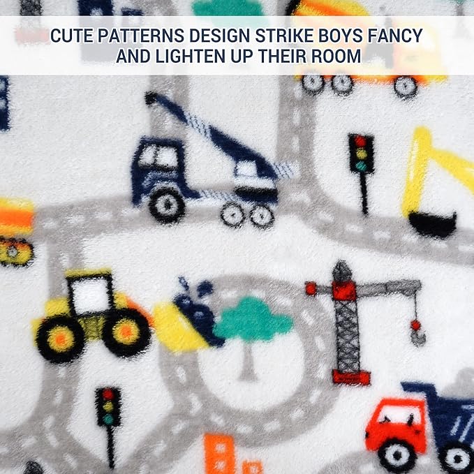 Softan Truck Blanket for Babies, Kids Throw Blanket for Boys and Girls Soft Cozy Flannel, Cute Truck Blanket for Sofa Couch Bed, Soft Plush Warm Receiving for Newborns, 30x40 Inch