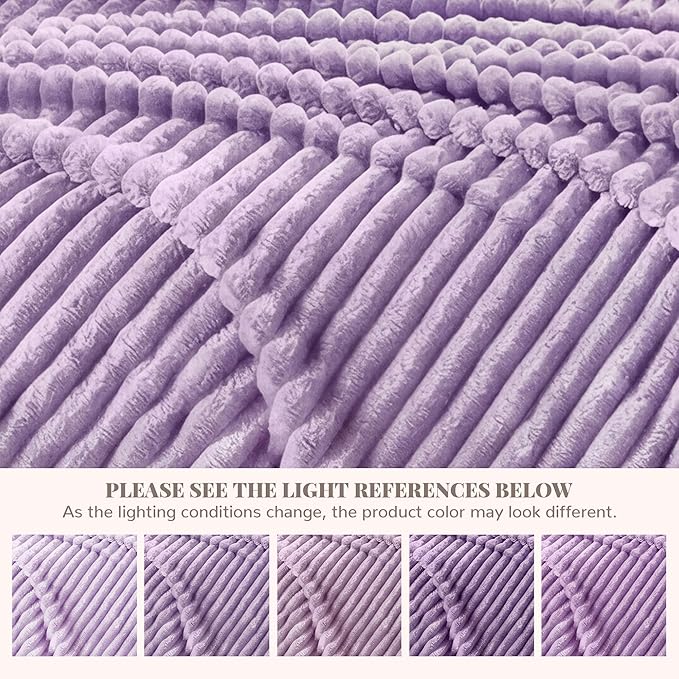 Light Purple Fleece Twin Size Blanket for Bed, 320GSM Super Soft Cozy Blanket for Home Decor, Perfect Cozy Gifts for Women Men Gifts, Lightweight All Season Bed Blanket, 60x80 Inches