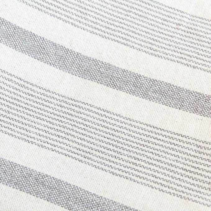 Decorative Grey Ivory Striped Throw with Fringe, Soft Chenille Knitted Farmhouse Lightweight Blanket with Tassels for Couch Sofa Chair Bed Office Home Décor, Gray and Off White,50" x 60"