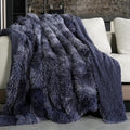 Pawque Faux Fur Sherpa Fleece Blanket Twin Size - Fluffy Warm Plush Blankets for Bed, Cozy Thick Lightweight Reversible Decor for Winter Sofa Couch, Tie-Dye Blue 60x80 inches