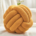 Petrella Knot Pillow Ball Round Throw Pillows Home Decor Cushion Decorative Aesthetic Throw Pillows，Lambswool Yellow 11inch