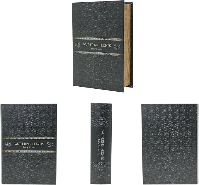 PACOLO Decorative Book Boxes, Faux Wood cover Storage for Hidden Jewelry, Money, and Cash (Wuthering Heights)