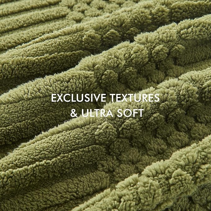 lifein Throw Blanket for Couch-Olive Green Boho Throw Blanket, Soft Fleece Plush Lightweight Blankets&Throws for Spring, Fuzzy Moss Green Blanket for Livingroom Bed Sofa Chair (50x60, Green)