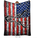 Deer Hunting Throw Blanket for Couch Sofa Bed, Rustic Wildlife Decor, Unique Gift for Hunters and Men, Man Cave Cabin Lodge, Country Home, Cozy All Season Comfort, 50'' x 60''